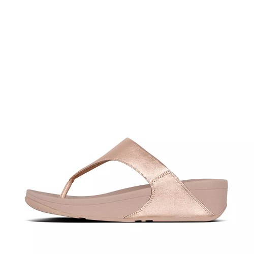 Gold Women's Fitflop LULU Leather Toe-Post Sandals | NZ.86TQA