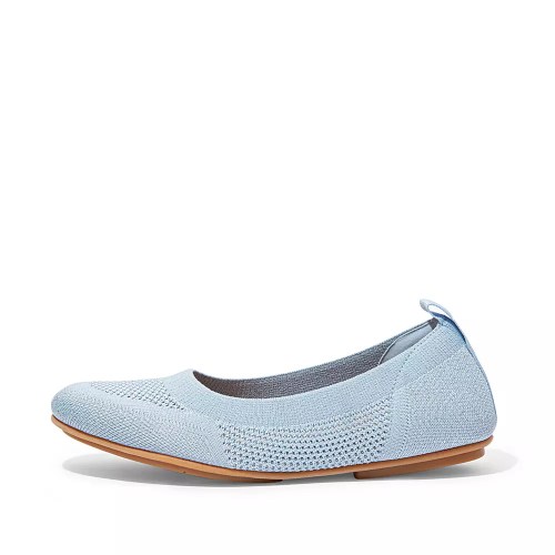 Light Blue Women's Fitflop ALLEGRO Airyknit Ballet Flats | NZ.67XDK