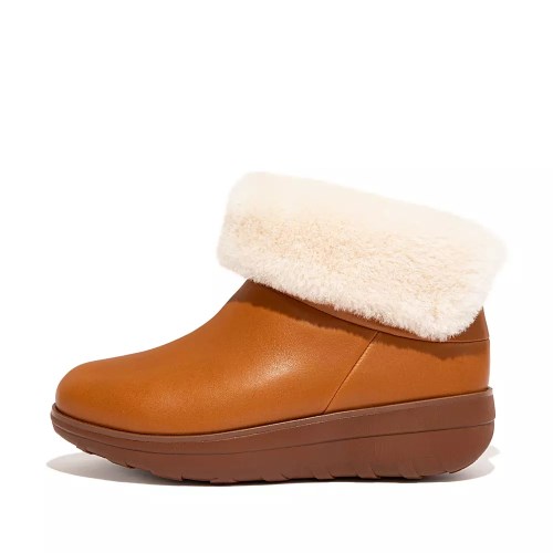 Light Brown Women's Fitflop MUKLUK SHORTY Waterproof Shearling-Lined Ankle Boots | NZ.08RGC