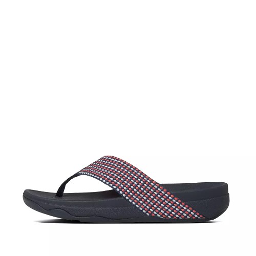 Multicolor / Black Women's Fitflop SURFA Toe-Post Sandals | NZ.32KCG