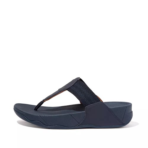 Navy Women's Fitflop WALKSTAR Webbing Toe-Post Sandals | NZ.19DKL