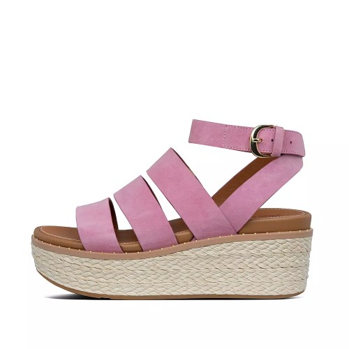 Pink Women's Fitflop ELOISE Espadrille Wedge Sandals | NZ.40JPK