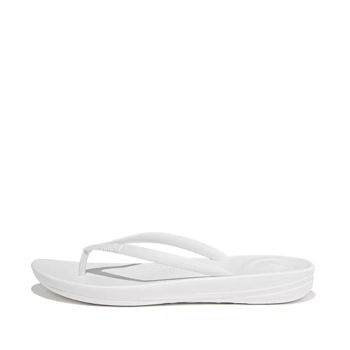 White Women's Fitflop IQUSHION Ergonomic Flip Flops | NZ.34IHC