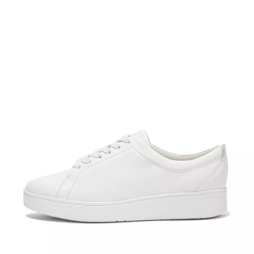 White Women's Fitflop RALLY Leather Sneakers | NZ.26NWH