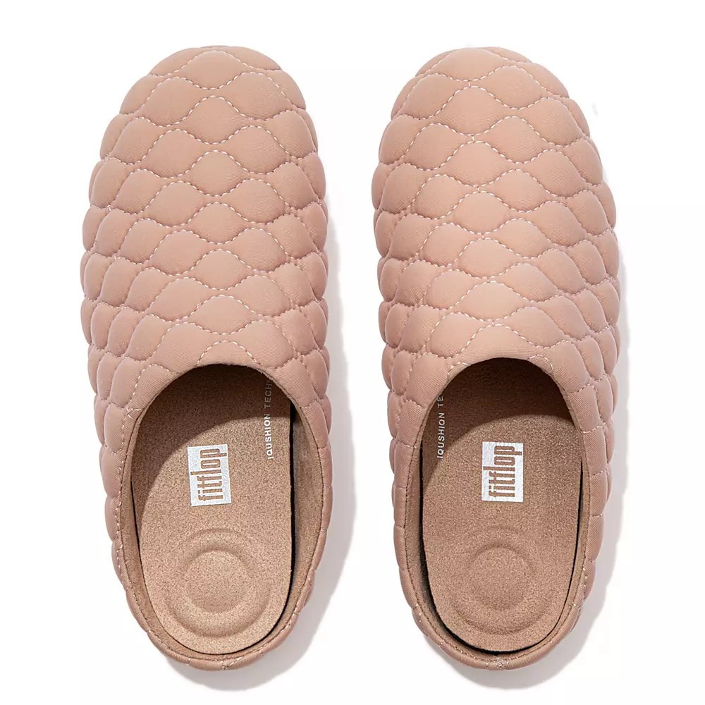 Beige Women's Fitflop CHRISSIE Quilted Slippers | NZ.30XME