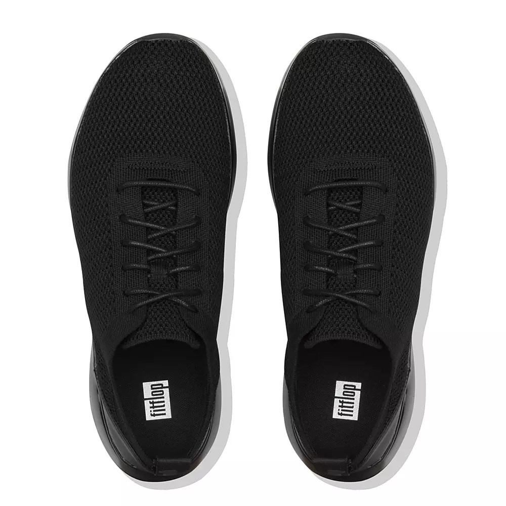 Black Men's Fitflop FLEXKNIT Sneakers | NZ.49JHI