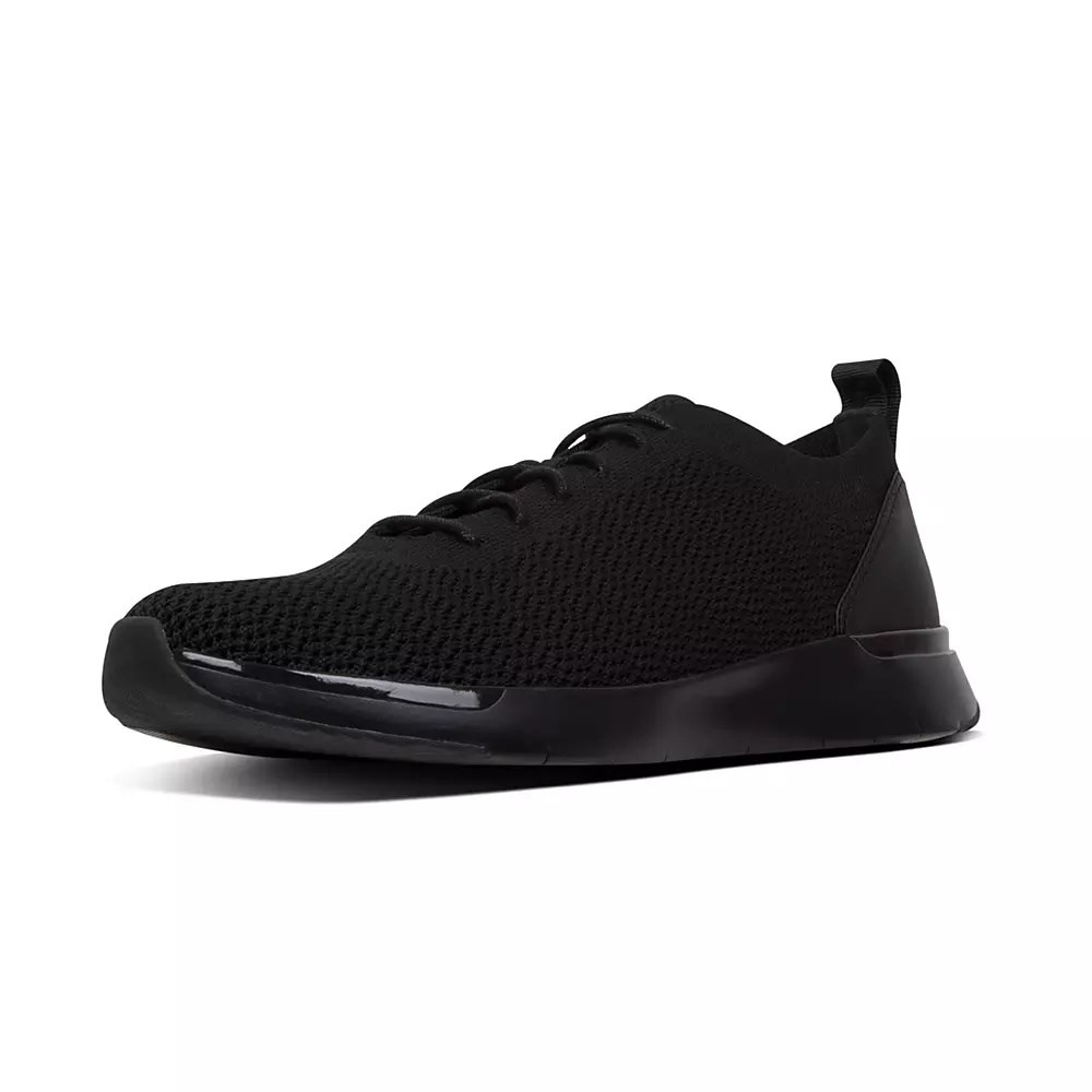 Black Men's Fitflop FLEXKNIT Sneakers | NZ.49JHI