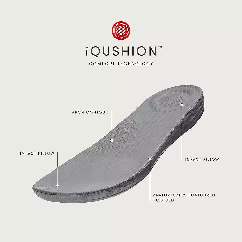 Black Men's Fitflop IQUSHION Pool Slides | NZ.34OXD