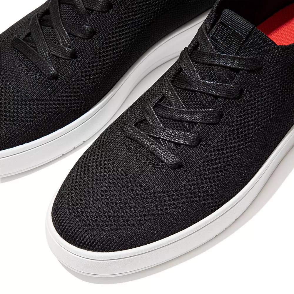 Black Men's Fitflop RALLY X Airyknit Sneakers | NZ.73ANP