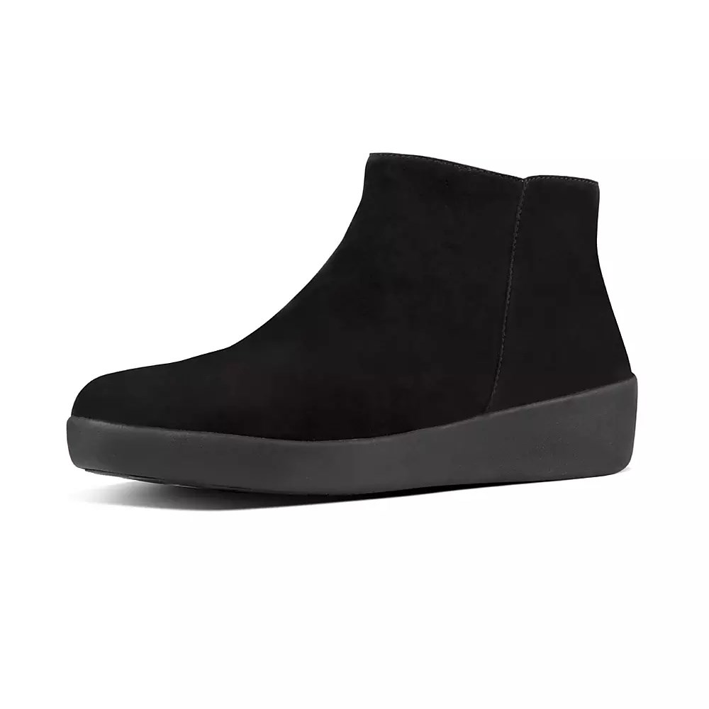 Black Women's Fitflop SUMI Suede Ankle Boots | NZ.10KDE