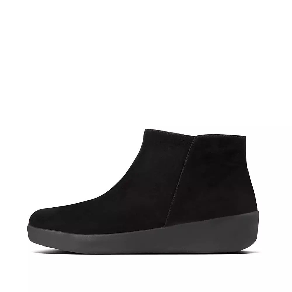 Black Women\'s Fitflop SUMI Suede Ankle Boots | NZ.10KDE