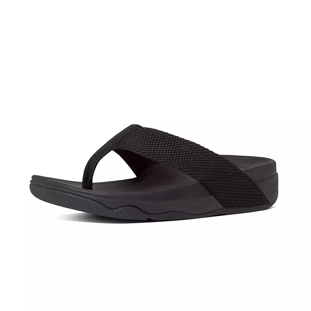 Black Women's Fitflop SURFA Toe-Post Sandals | NZ.85LPW