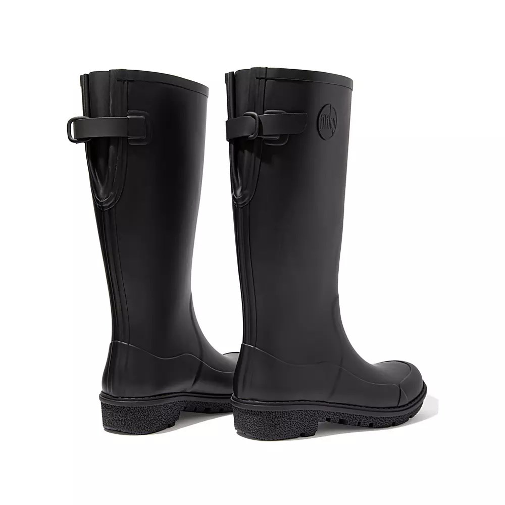 Black Women's Fitflop WONDERWELLY Tall Rain Boots | NZ.16VMX