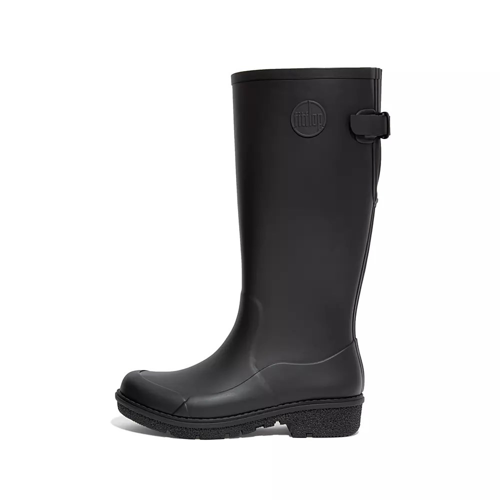 Black Women\'s Fitflop WONDERWELLY Tall Rain Boots | NZ.16VMX