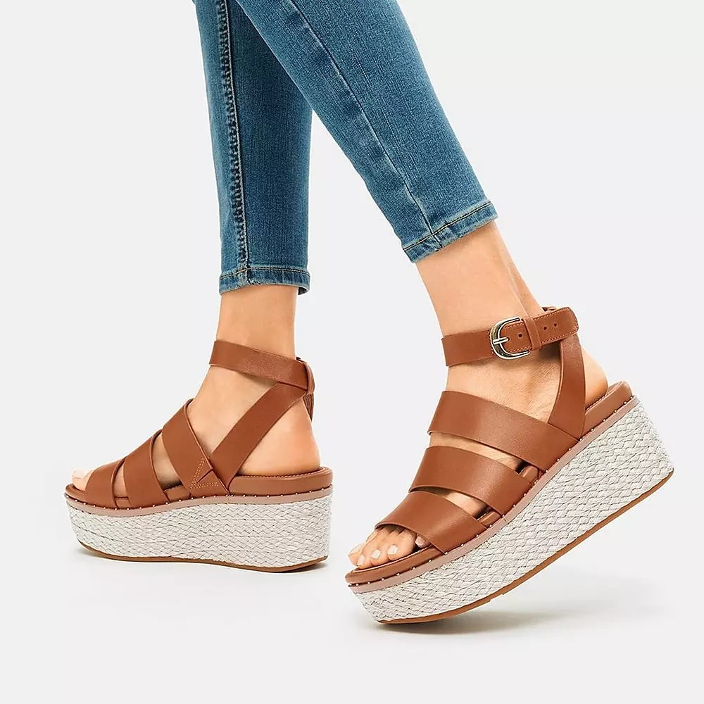 Brown Women's Fitflop ELOISE Espadrille Wedge Sandals | NZ.04CDG