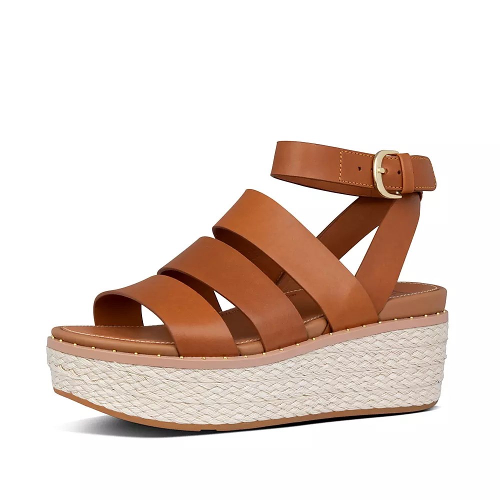 Brown Women's Fitflop ELOISE Espadrille Wedge Sandals | NZ.04CDG