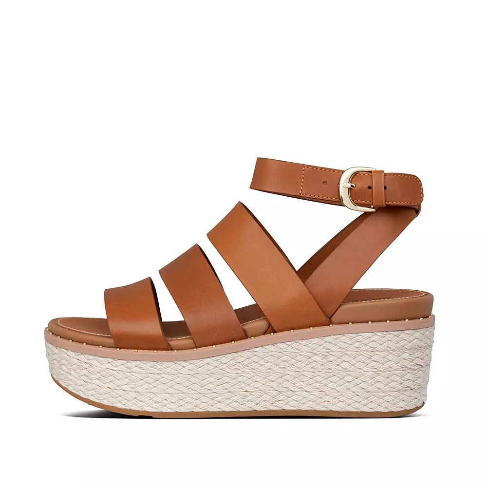 Brown Women\'s Fitflop ELOISE Espadrille Wedge Sandals | NZ.04CDG