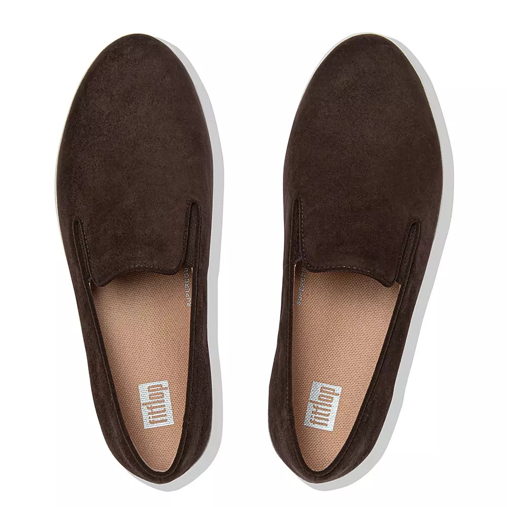 Chocolate Women's Fitflop SUPERSKATE Loafers | NZ.07IXV