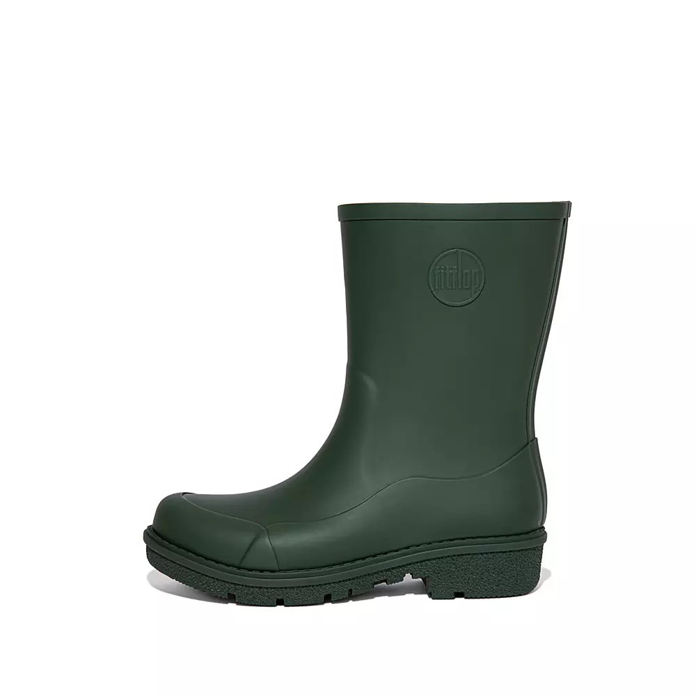 Dark Green Women\'s Fitflop WONDERWELLY Short Rain Boots | NZ.21SOK