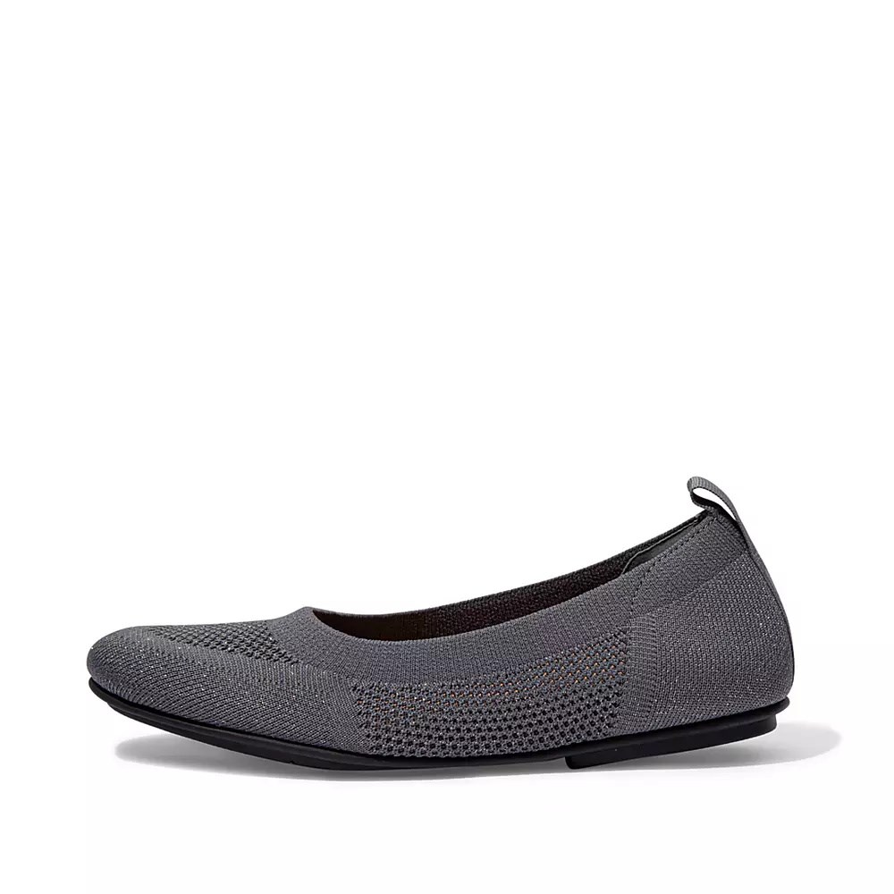 Dark Grey Women\'s Fitflop ALLEGRO Airyknit Ballet Flats | NZ.50VCI