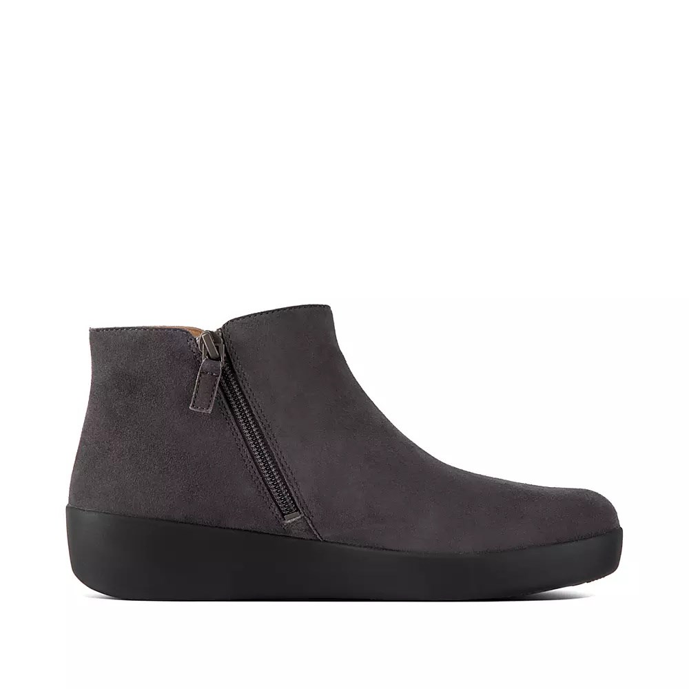 Dark Grey Women's Fitflop SUMI Suede Ankle Boots | NZ.90PSB