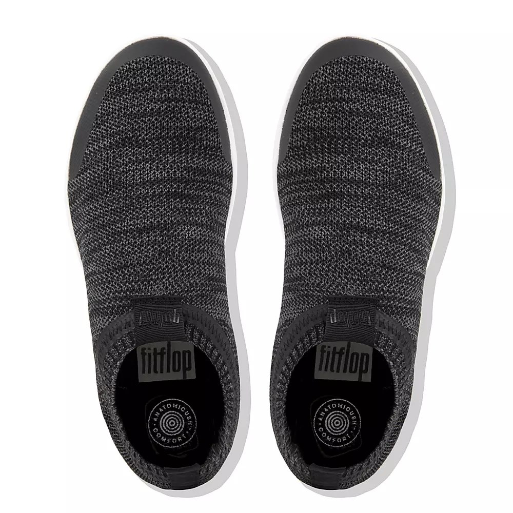 Dark Grey Women's Fitflop ÜBERKNIT Slip On Sneakers | NZ.31AJM