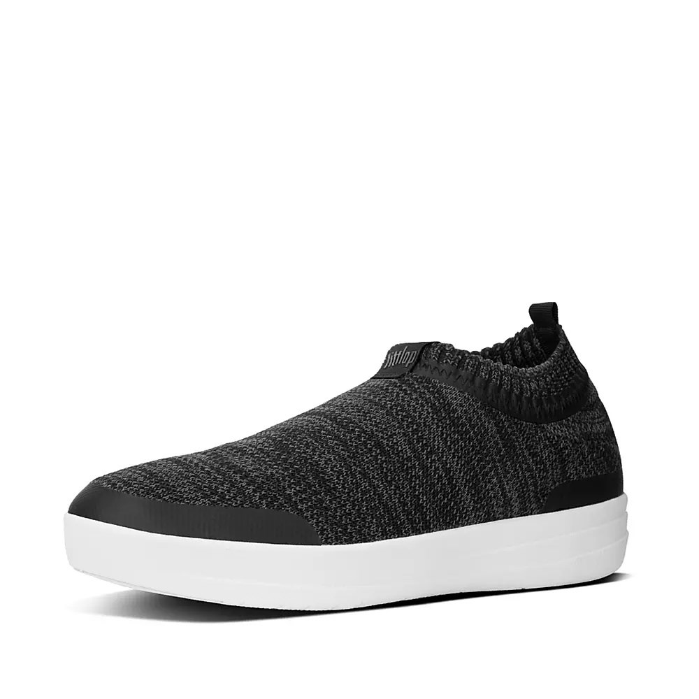 Dark Grey Women's Fitflop ÜBERKNIT Slip On Sneakers | NZ.31AJM