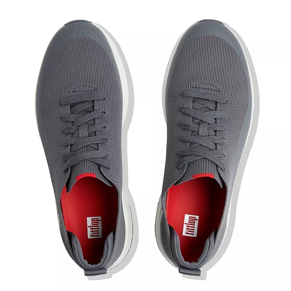 Grey Men's Fitflop UBERKNIT EVER Knit Sneakers | NZ.02IOX