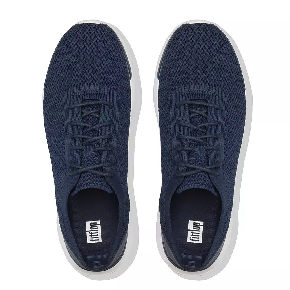 Navy Men's Fitflop FLEXKNIT Sneakers | NZ.15JFZ