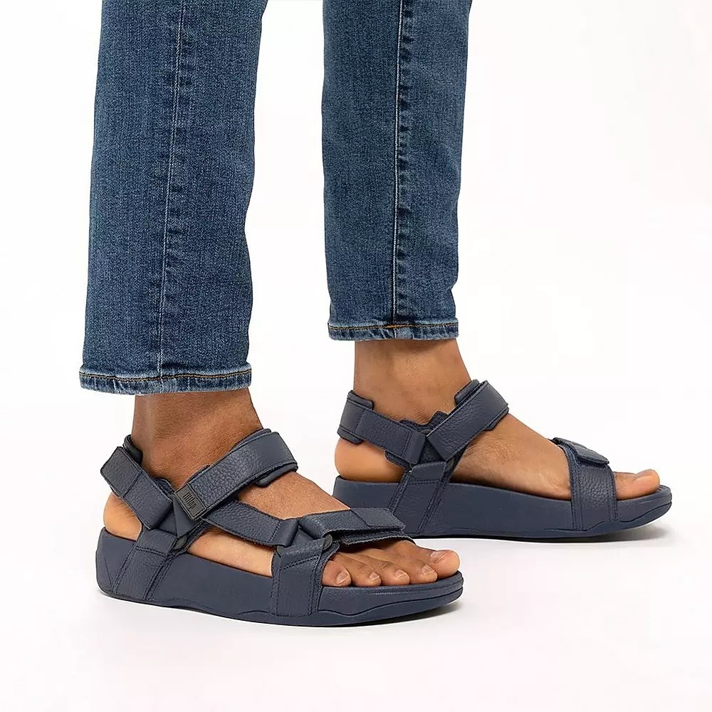 Navy Men's Fitflop RYKER Back-Strap Sandals | NZ.13ANL