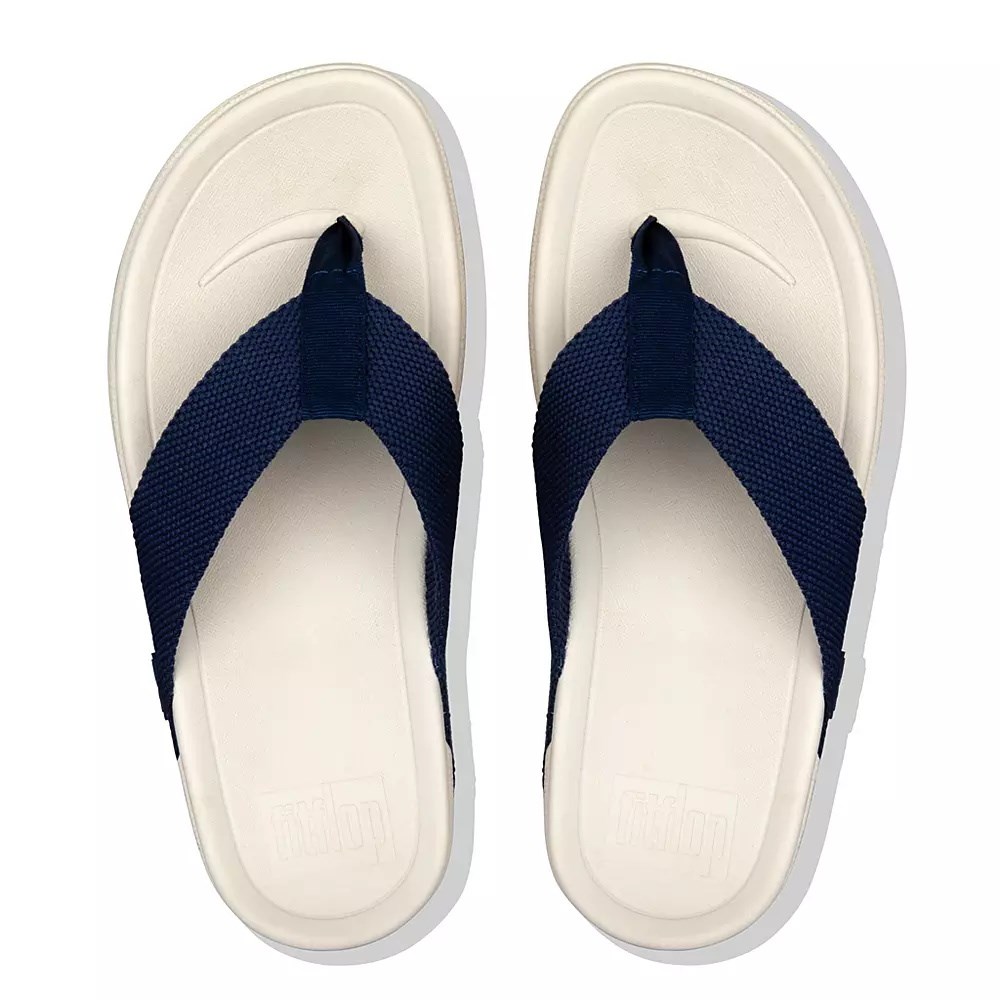 Navy Men's Fitflop SURFER Toe-Post Sandals | NZ.90UJB