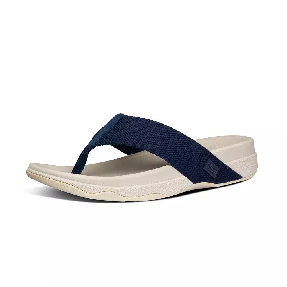 Navy Men's Fitflop SURFER Toe-Post Sandals | NZ.90UJB