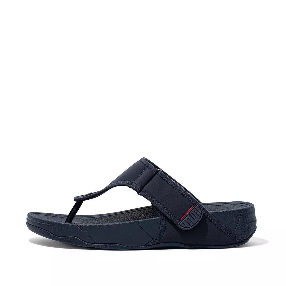 Navy Men\'s Fitflop TRAKK II Water-Resistant Toe-Post Sandals | NZ.91IOF