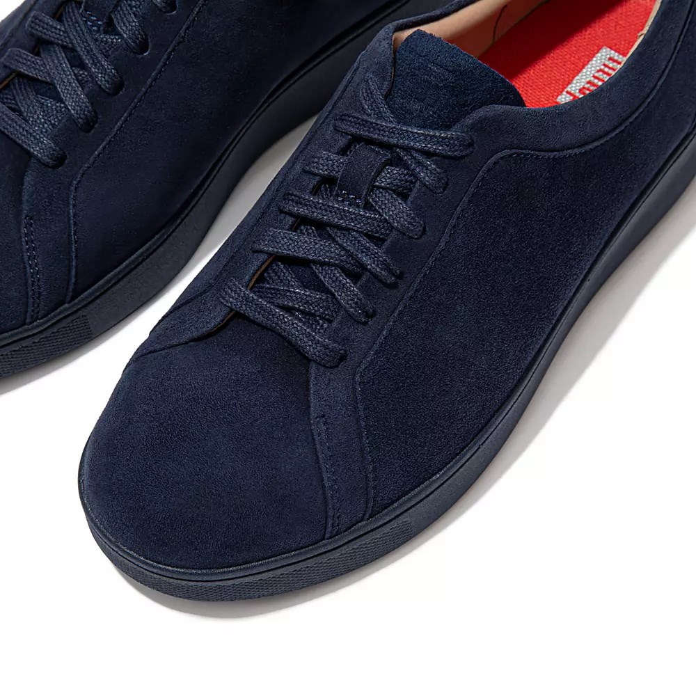 Navy Women's Fitflop RALLY Suede Sneakers | NZ.68FHK