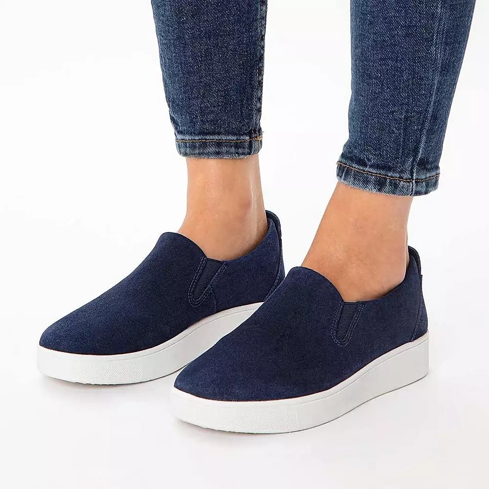 Navy Women's Fitflop SUPERSKATE Loafers | NZ.84JPX