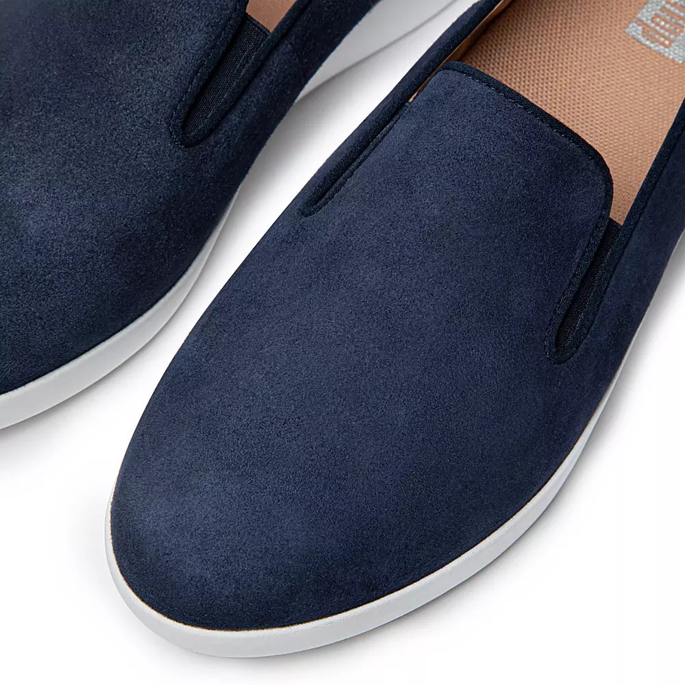 Navy Women's Fitflop SUPERSKATE Loafers | NZ.84JPX