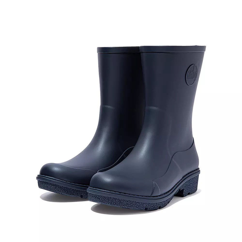 Navy Women's Fitflop WONDERWELLY Short Rain Boots | NZ.91WLQ