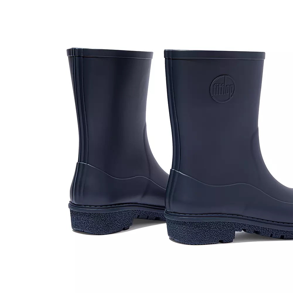 Navy Women's Fitflop WONDERWELLY Short Rain Boots | NZ.91WLQ