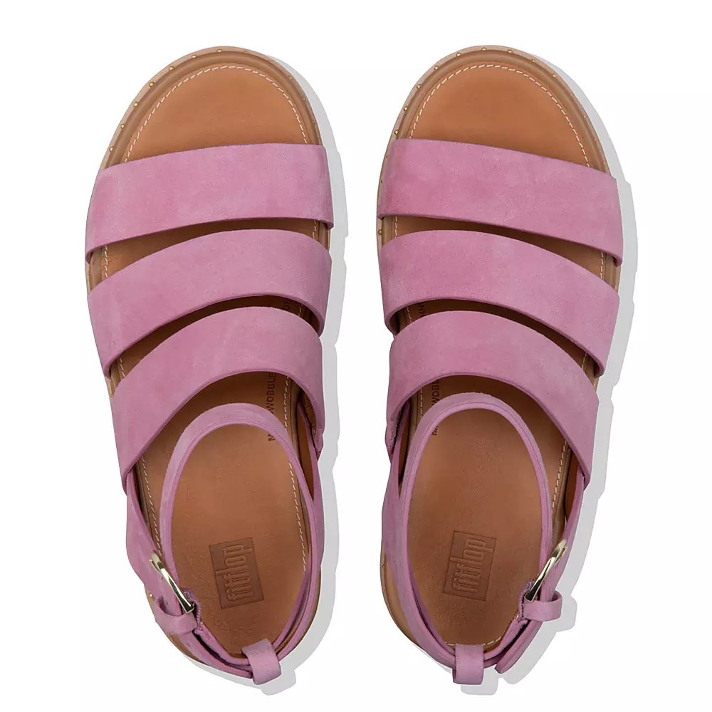 Pink Women's Fitflop ELOISE Espadrille Wedge Sandals | NZ.29COZ