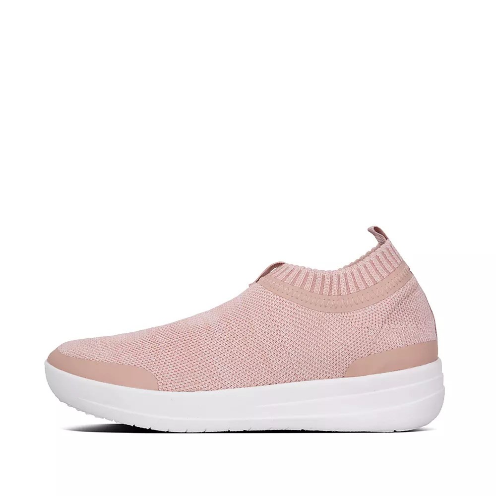 Pink Women\'s Fitflop ÜBERKNIT Slip On Sneakers | NZ.13UKE