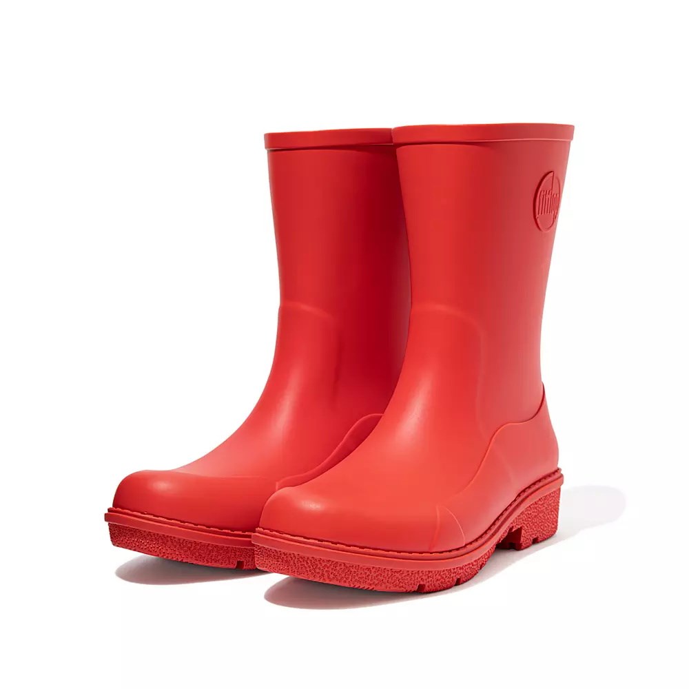 Red Women's Fitflop WONDERWELLY Short Rain Boots | NZ.10RKI