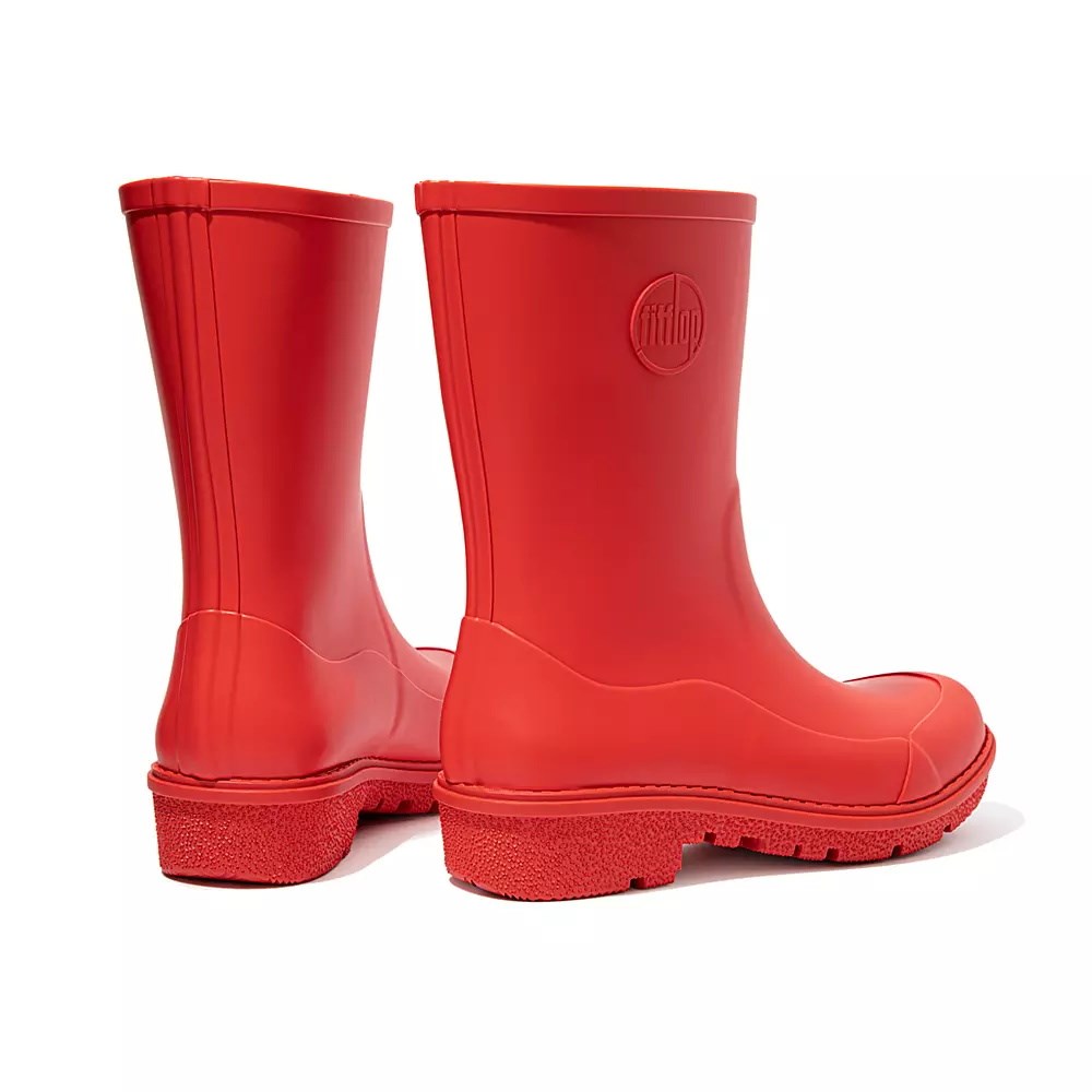 Red Women's Fitflop WONDERWELLY Short Rain Boots | NZ.10RKI