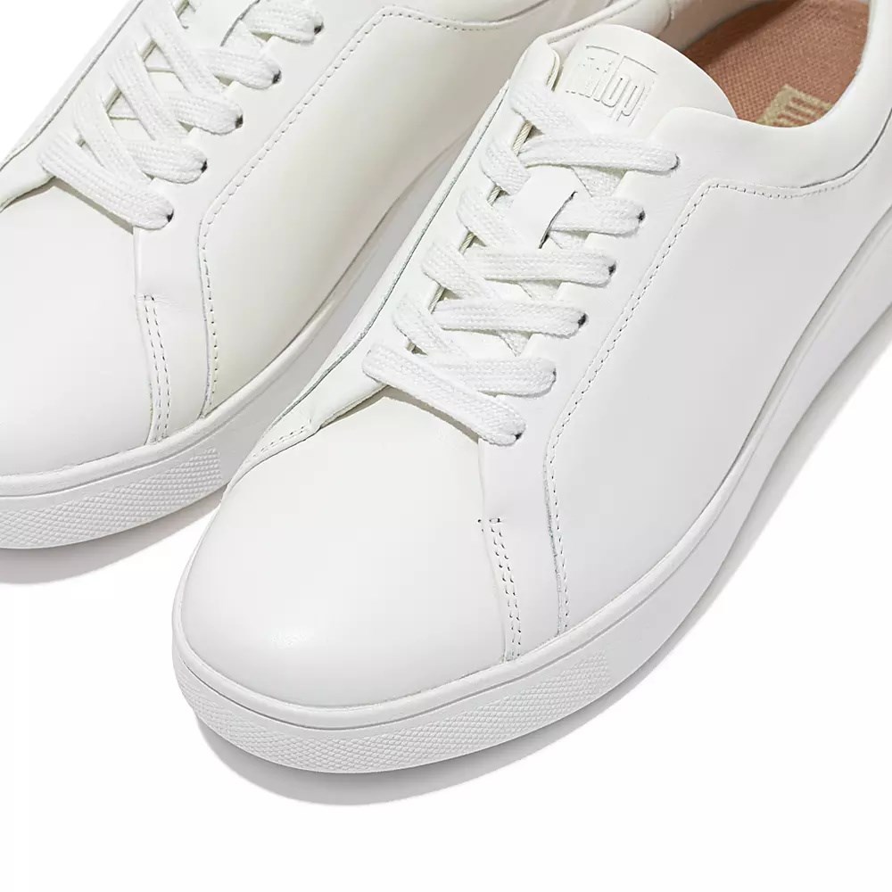 White Women's Fitflop RALLY Leather Sneakers | NZ.26NWH